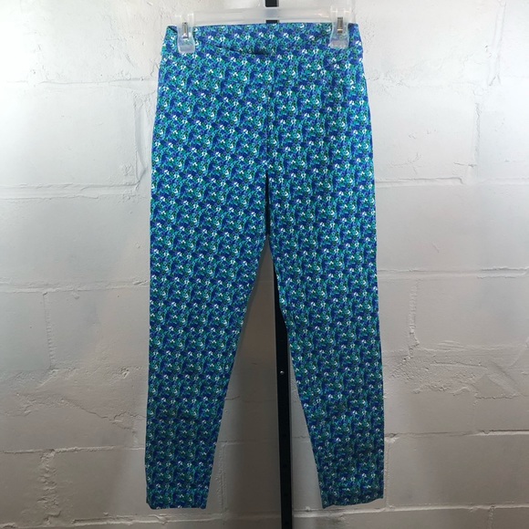 Soft Surroundings Super Stretch Capri Pant Floral Blue Teal White Size S - Picture 3 of 10